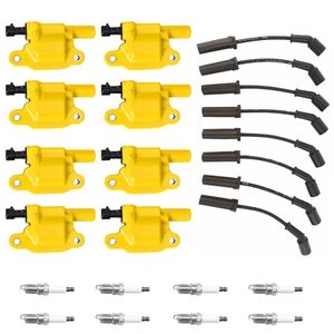 Spark Plug + Energy Racing Coil Wireset For 05-17 Chevrolet GMC Cadillac 4.8 V8 - Picture 1 of 1