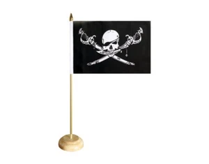 Tischflagge Pirat mit Säbel Piraten Tischfahne 15x22cm - Bild 1 von 1