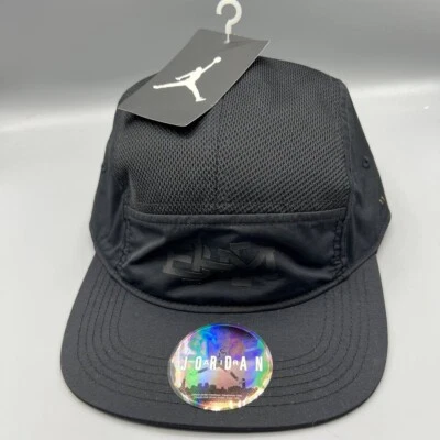 Chapéu Air Jordan 5 painéis masculino preto mês da história BHM alça de salto boné traseiro novo - Imagem 1 de 4