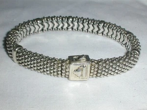 LAGOS CAVIAR ARTICULATED BEADED STERLING SILVER BANGLE BRACELET! - Picture 1 of 6