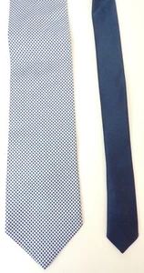 Tommy Hilfiger Herren Krawatte blau & weiß kariert & gestreift Double Print - Bild 1 von 3