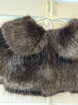 Vintage Faux Fur Stole Shoulder Collar Wrap Brown Black 1930's Era Rabbit? - Image 1 of 4
