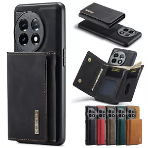 Funda magnética de cuero billetera a prueba de golpes 2 en 1 a prueba de golpes para OnePlus 11 - Imagen 1 de 55
