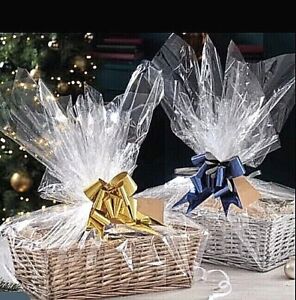 💜25 Pack XLarge Bags Party Gift Basket Present Clear Cellophane Wrap 70 x 90cm