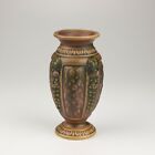 Roseville Pottery Florentine I (Brown) Vase, Shape 228-6, Dark Brown/Multicolor