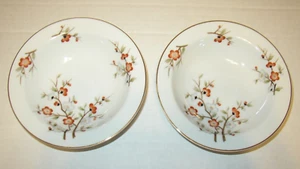 Juego de 2 tazones de postre NORITAKE porcelana Brenda 3064 de 5 1/2" borde dorado floral en excelente estado - Imagen 1 de 9