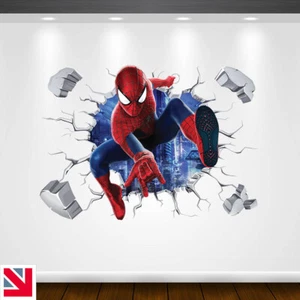 SPIDERMAN SUPERHERO Wall Sticker Vinyl Decal Mural Poster AVENGERS Kids Children - Picture 1 of 2
