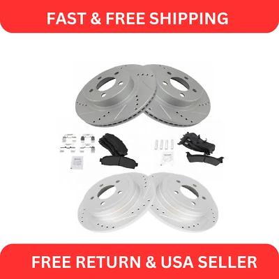 Kit de pastillas de freno semi metálicas delanteras traseras y rotor de rendimiento para Sport Trac Foto 1 de 4