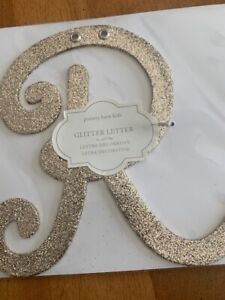 Decorative Cursive Letter R Gold Glitter  8 Inches Pottery Barn  - New