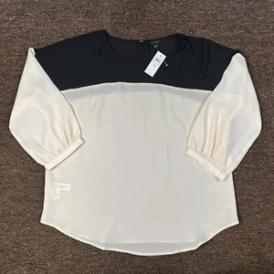 NUOVA camicetta Ann Taylor elegante business casual oversize media leggera - Foto 1 di 10