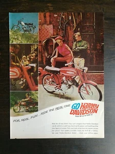 Harley Davidson M-65 1968 de colección motocicleta anuncio original página completa - Imagen 1 de 1