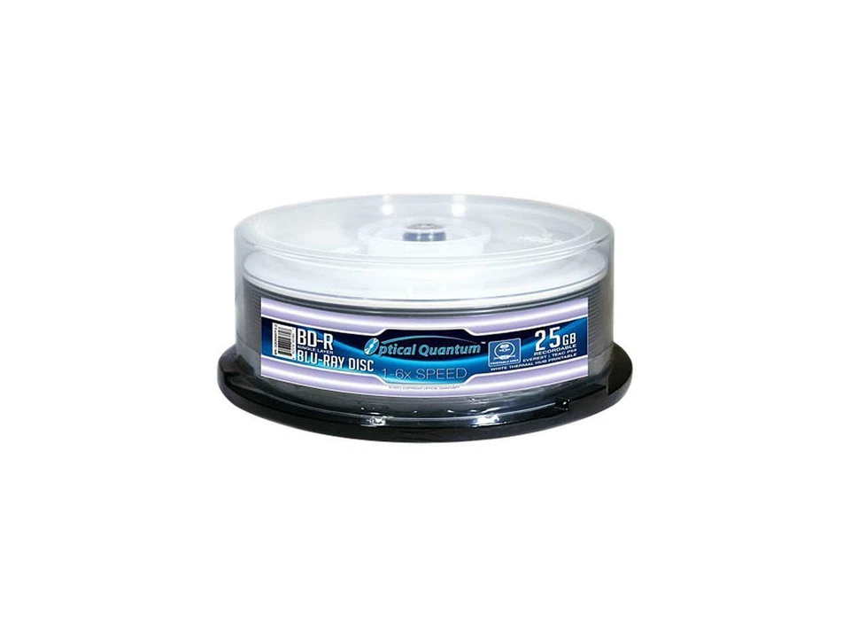Optical Quantum 25GB 6X BD-R White Thermal Everest Hub Printable 25 Packs Blu-ra - Image 1 of 1