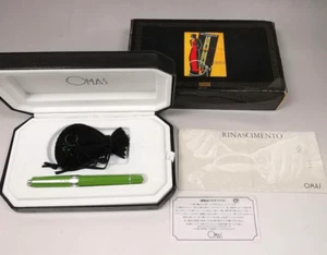 OMAS Twisted Green Ballpoint Pen &Silver 925 Pendant wz/Box&Storage box Rare - Picture 1 of 8