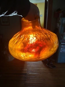 BLENKO ~ tangerine Orange VASE ~ Large 12” Size ~ Textured ~ NICE!! - Picture 1 of 8