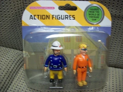 Pack de 2 figuras de acción Fireman Sam con oficial de estación Steele en paquete sellado Foto 1 de 4