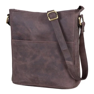 Leder Umhängetasche - Vintage echt Büffelleder Handtasche - Messenger S... - Bild 1 von 7