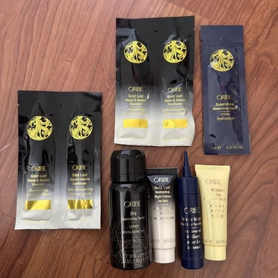 ORIBE hair care sample bundle - (shampoo, conditioner, Spray, Treatments, Etc) - Image 1 of 4