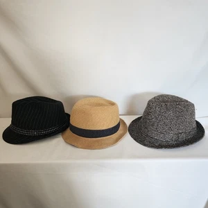 Juego de 3 Sombreros Fedora Gap HM Marrón Tweed Negro Talla Única - Imagen 1 de 7