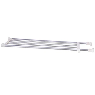Tension Closet Shelf Heavy Duty Organizer Rack Stainless Steel Expandable Sto... - Image 1 of 4