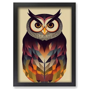 Framed Unique Owl Art No.2 Abstract Wall Art Canvas Print Poster Picture, Decor - Picture 1 of 4