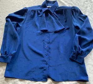 Vintage Personal Division of Leslie Fay Womens Blouse 14 Cascade Shoulder Pads * - Picture 1 of 13