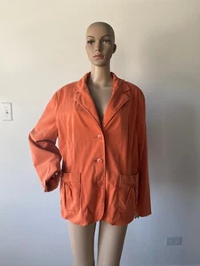 Old Navy Orange Stretch Baumwollmischung Übergangsjacke Mantel Maschinenwaschbar 2X - Bild 1 von 12