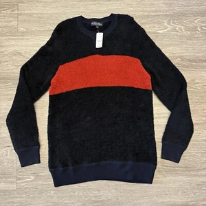 Brooks Brothers Wollmischung marineblau rot Langarm Rundhalsausschnitt Pullover Large - Bild 1 von 8