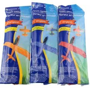 Foam Glider Plane 15" Wingspan Styrofoam Toy Airplane Hand Launch Set of 3 - Picture 1 of 4