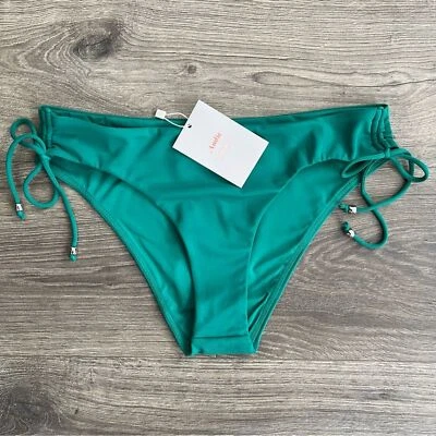 ANDIE Swim Waikiki Bikini Bottom XS Peak Teal Beaded Ties Swimwear Beach NWT - Image 1 of 4