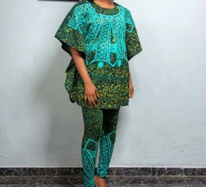 African Clothing, Adire Set,Traditional Wear, Ankara Set,Tie&Dye,Kaftan,Leggings - Picture 1 of 9