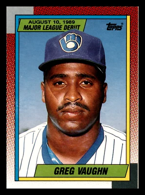 1990 Topps Major League Debut 1989 Greg Vaughn  #128 Milwaukee Brewers - Image 1 of 2