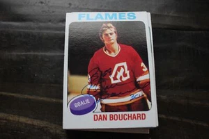 TARJETA AUTOGRAFIADA DE HOCKEY DAN BOUCHARD ATLANTA FLAMES 1975-76 TOPPS - Imagen 1 de 1