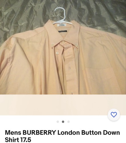 Camicia elegante uomo Burberry London manica lunga con bottoni taglia 17 5