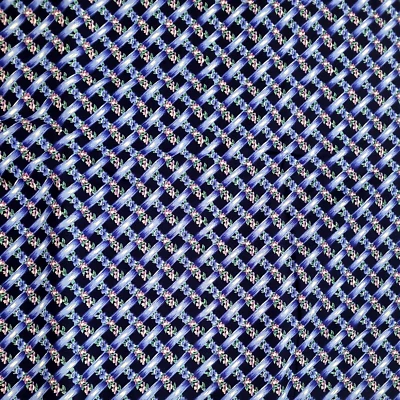 Hoffman California COVENTRY Basket Weave Floral Blue Purple Quilt Fabric 3yds - Image 1 of 4