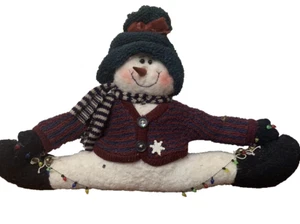 Vintage Schneemann Plüsch Weihnachten Stofftier Dekor Mütze Schal Urlaub traditionell 9 Zoll - Bild 1 von 12
