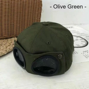Unisex Aviator Hats Goggles Visor Peaked Pilot Caps Trendy Street Snap Pose Cool - Picture 1 of 14