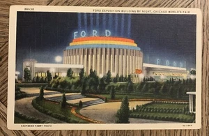 Postkarte Weltausstellung Chicago Ford Exposition Gebäude Oldtimer - Bild 1 von 2