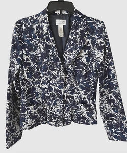 Villager Size 12 Cotton Spandex Button Front Lined Blazer Jacket - Picture 1 of 2