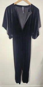Norma Kamali women's Sz. S/36 Black Velvet Rectangle Jog Jumpsuit - Picture 1 of 6