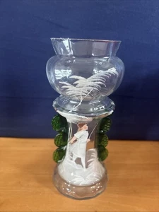 Mary Gregory White And Green Glass Vase - Picture 1 of 5