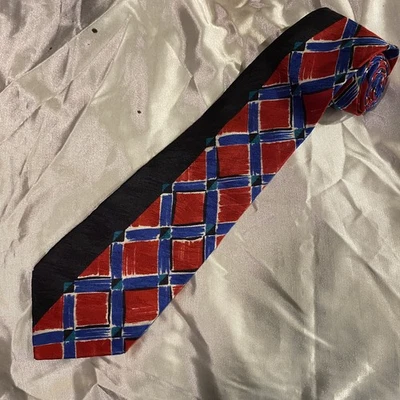 Corbata de diseñador Bugatti 100 % seda italiana para hombre hecha en EE. UU. roja negra azul Foto 1 de 4