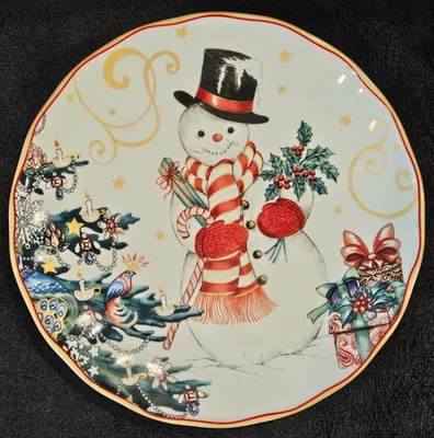 Plato de ensalada muñeco de nieve Williams Sonoma 'Twas the Night Before Christmas - Usado en excelente estado Foto 1 de 2