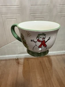 Potter's Studio Floral Weihnachten Keramik Schneemann ☃️ ⛄️ 12 Unzen Kaffee/Teetasse - Bild 1 von 5