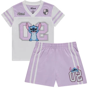Disney Girls Lilo and Stitch Embroidered Soccer Jersey and Shorts Clothing... - Picture 1 of 17
