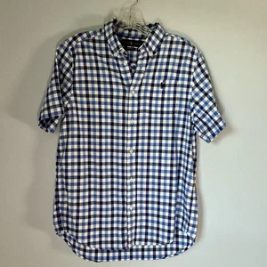 Boys Ralph Lauren Performance Short Sleeve Button Up Shirt XL 18-20 Blue - Picture 1 of 8