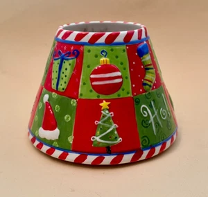 Yankee Candle Large Christmas Shade Quilt Design with Ornaments / Holiday Decor - Picture 1 of 5