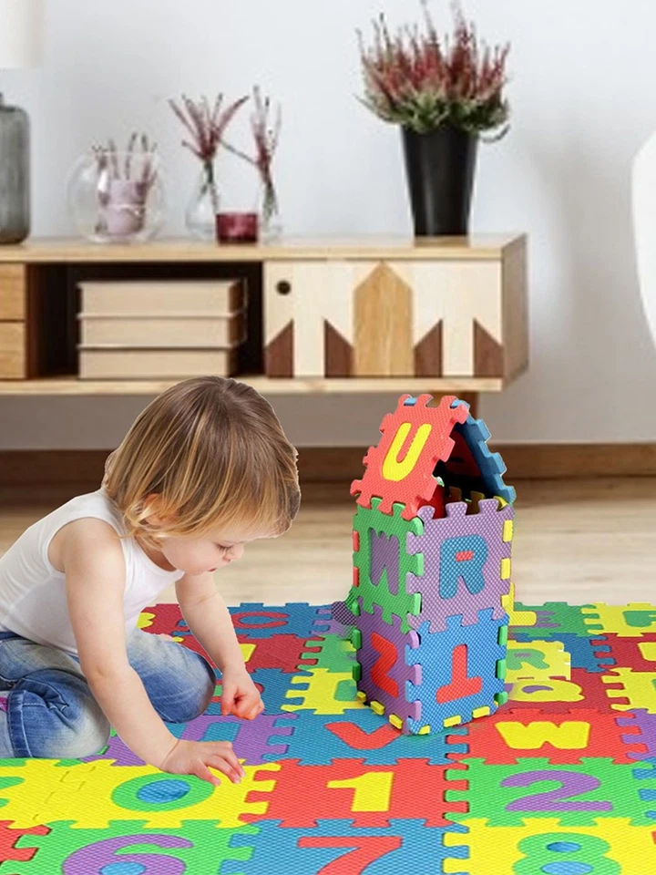 36X Espuma Alfabeto Números Piso Bebé Juego Mat 3D Puzzle 11.8 * 11.8 pulgadas Juguetes para niños Foto 1 de 4