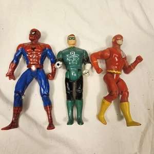 Marvel DC Actionfigur 3 Stück Spider-Man Green Lantern Flash 2004-2010 - Bild 1 von 12