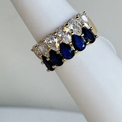 Bomb Party September Ring "Take The Starry Path" LC Sapphire on Gold Sz 7 - Image 1 of 4