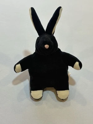 Manhattan Toy Company Pudgie Rabbit Bunny Soft Plush Beanie Fat Black 5" 1997 - Image 1 of 3
